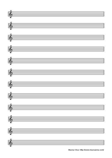 Printable Blank Sheet Music Paper 43 Fivipedoy Printable Blank Staff