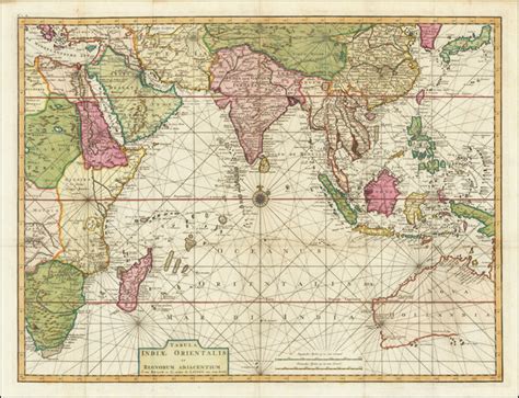 Home And Living Home Décor 1887 Vintage Map Of The Indian Ocean Globes