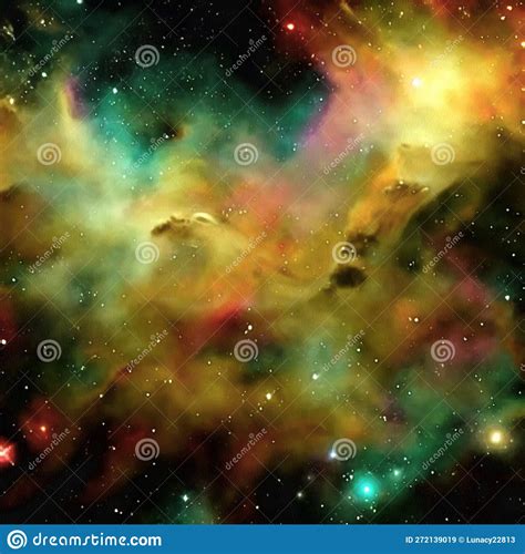 Beautiful Abstract Painting With Fantastic Galaxy Space View On Paper