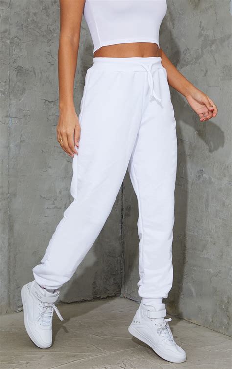 White Ultimate Jogger Trousers Prettylittlething Ca