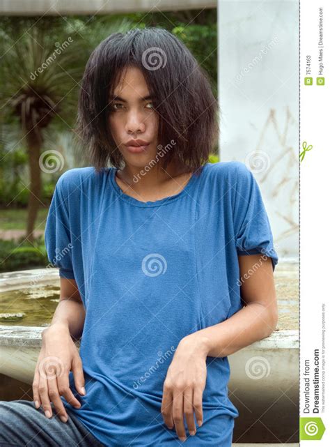 Asian Long Haired Emo Teenager Stock Image Image Of Culture