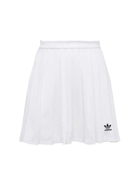 Adidas Originals Pleated Recycled Tech Skirt In Белый Modesens