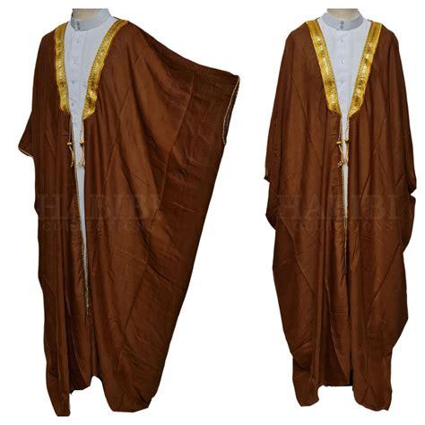 New Mens Bisht Cloak Arab Dress Thobe Islam Robe