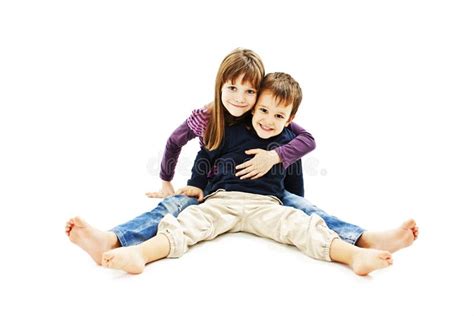 loving sister and little brother hugging stock image image 32436361