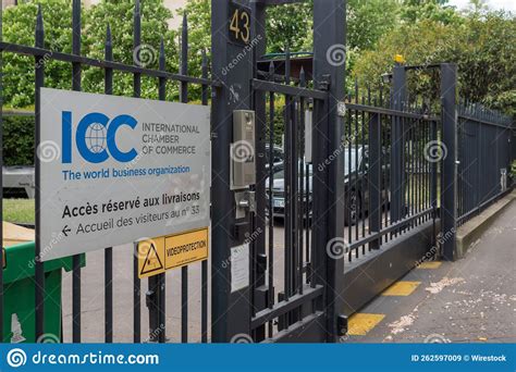 Signage Of Icc International Chamber Of Commerce On A Gate In Paris