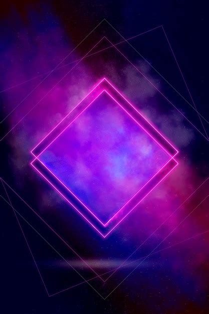 Абстрактный геометрический неоновый фон свечения Премиум Фото