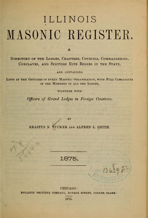 Illinois Masonic Register Library Of Congress
