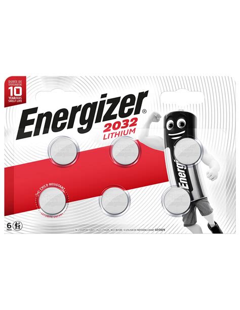 6 Batterie Tampone Al Litio Cr 2032 Energizer 3v