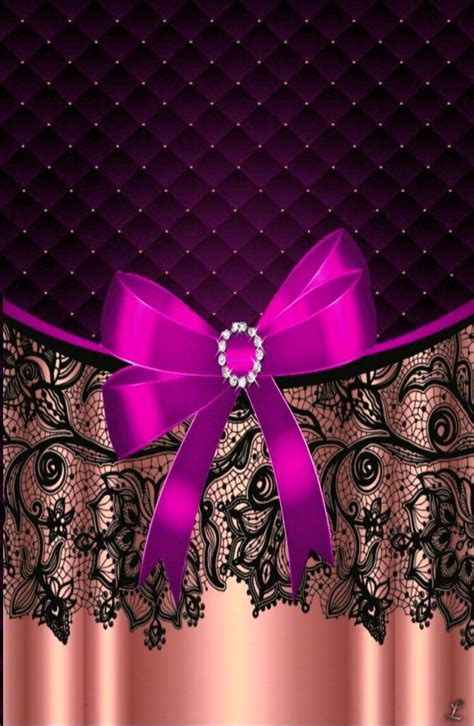 Black And Pink Wallpaperby Artist Unknown Lace Wallpaper Bow