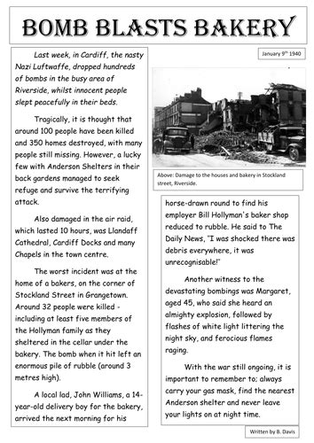 / newspaper templates & reports teaching and ks2 newspaper report examples. The Blitz Newspaper Report - Example by burton89 ...