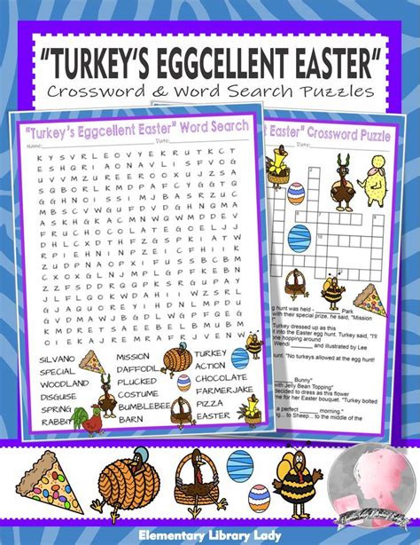 Turkeys Eggcellent Easter Activities Silvano Crossword Puzzle And Word