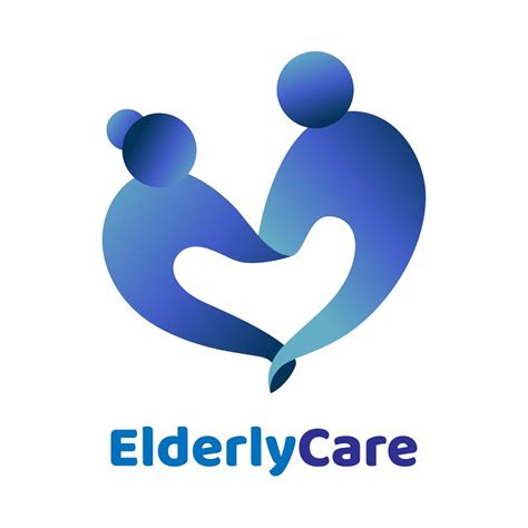 Logo En Forme De Coeur De Soins De Santé Aux Personnes âgées Signe De