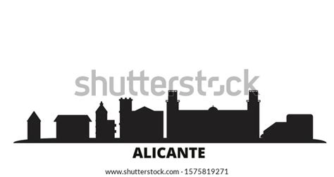Spain Alicante City Skyline Isolated Vector Illustration Spain