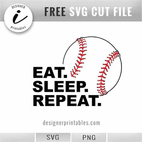 Find & download free graphic resources for svg. Free SVG: Eat. Sleep. Repeat. Baseball. | Designer Printables