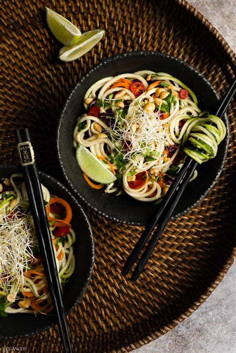 Raw Vegan Pad Thai With Zucchini Noodles Veganced