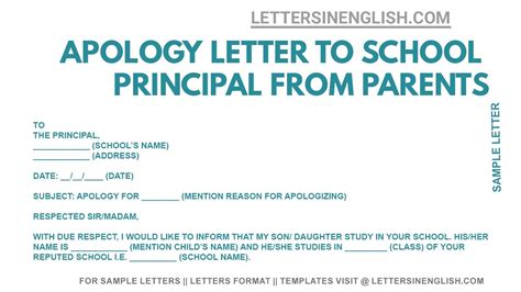 Apology Letter To School Principal From Parent Apology Letter To