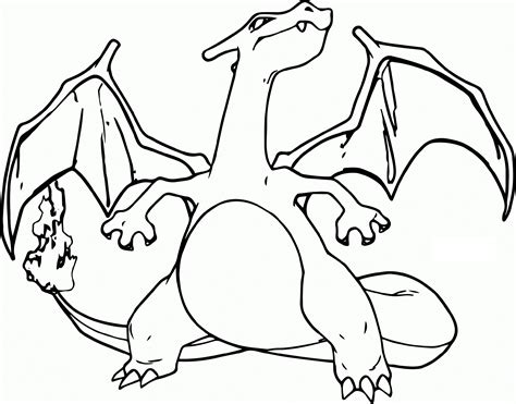 Mega Charizard Coloring Page Best Educative Printable