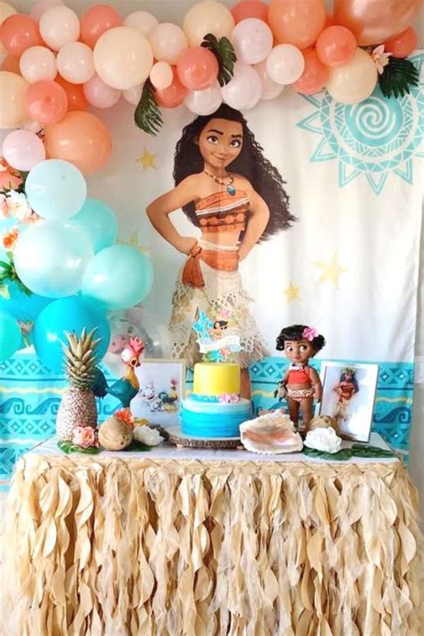 take a look at this tropical moana birthday party the dessert tabe is fantasti… moana