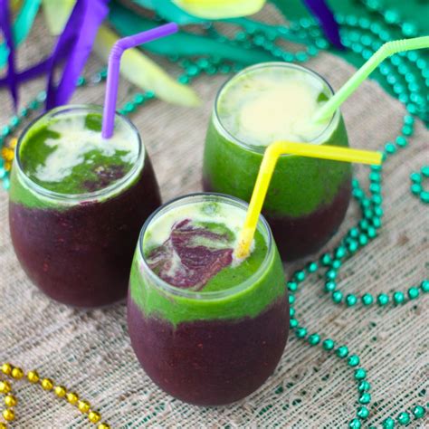 Mardi Gras Smoothies With Purple Green And Gold Layers Recipe