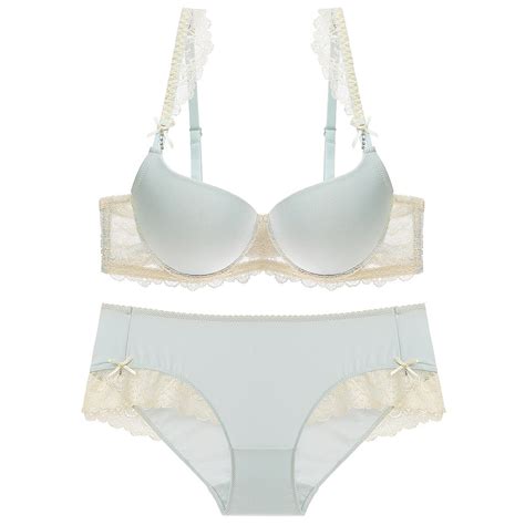 new girl s gathered lace smooth bra set with ruffle side women elegant lenceria sexy underwear