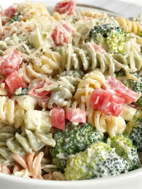 Easy Bacon Ranch Pasta Salad Recipe Chicken Bacon Ranch Pasta Salad