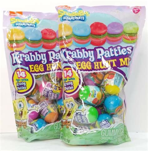 Two Spongebob Krabby Patties Candy Filled Easter Eggs Egg Hunt 20ct 6