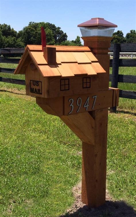 Decorative Cedar Wood Mailbox Post 6x6 Wilray Designs Diy Mailbox