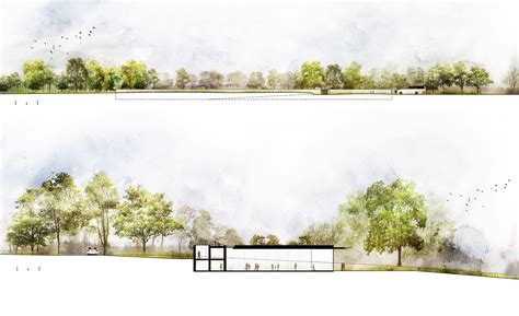 Aec East Elevation Cross Section Trahan Architects Landscape