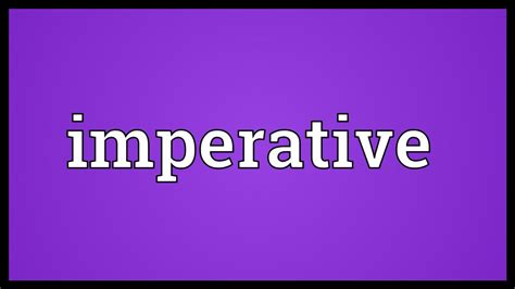 What is an imperative sentence? Imperative Meaning - YouTube