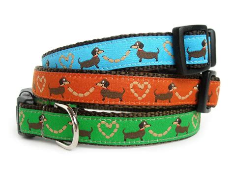 Dachshund Collar Can Be Personalized Blue Orange White Or Etsy