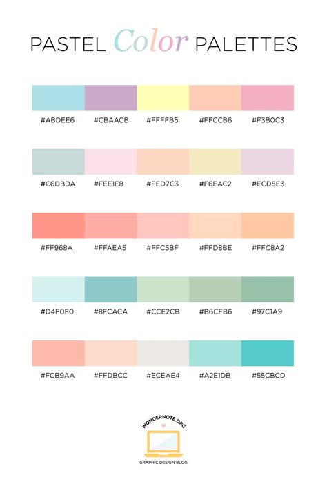 Color Palettes For Web Digital Blog Graphic Design With Hexadecimal Codes Maker Lex