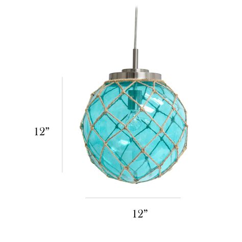 Elegant Designs Buoy Netted Brushed Nickel Coastal Ocean Sea Glass