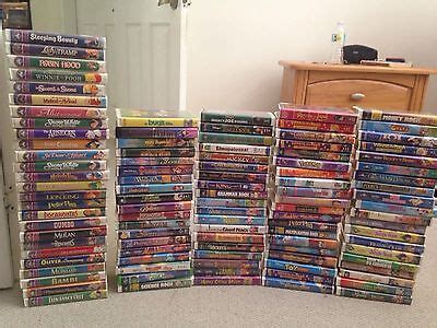Collectible Lot Of 105 VHS Movies 28 Disney Masterpieces Classics