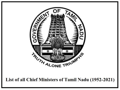 List Of All Chief Ministers Of Tamil Nadu 1952 2021 Tamil Nadu