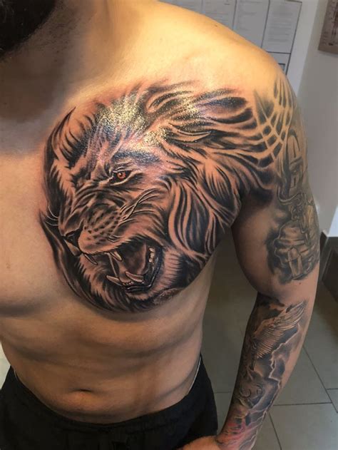 Lion Chest Tattoo Tribal Chest Tattoos Full Chest Tattoos Tiger Tattoo Sleeve Lion Tattoo