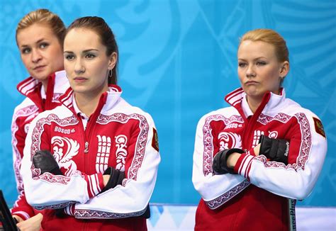 Russias Womens Curling Team Takes Fitting Photo After Getting