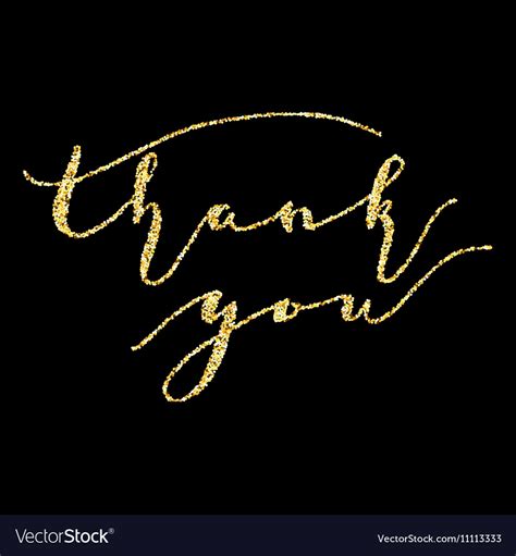 Thank You Type On Golden Royalty Free Vector Image