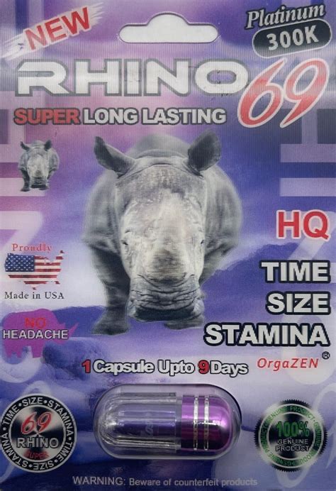 Rhino Super Long Lasting 69 300k Men Sexual Supplement Enhancement Pill Rhino Platinum 7