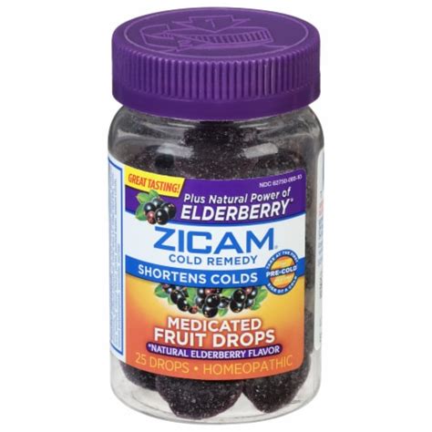Zicam® Cold Remedy Plus Elderberry Zinc Cold Medicine Elderberry Flavor Medicated Fruit Drops