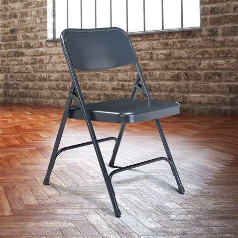 Nps® 204 Blue Steel Folding Chair Stagedrop