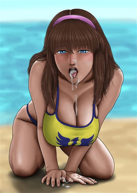 Rule 34 Big Breasts Bikini Blue Eyes Breasts Brown Hair Busty Cum In