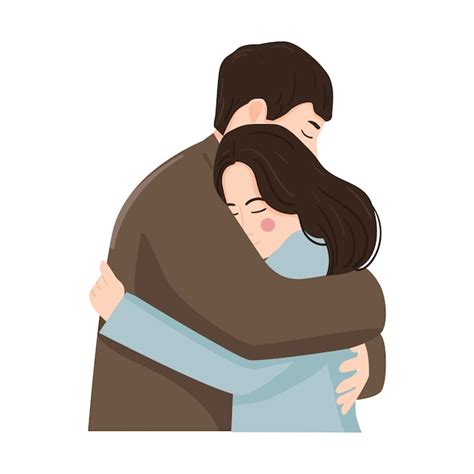 Premium Vector Couple Hugging Cute Cartoon Character