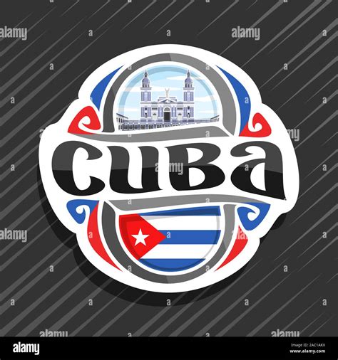 Vector Logo Para Cuba País Imán De Nevera Con La Bandera Del Estado Cubano El Pincel Original