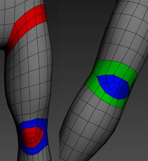 Limbs Topology Knee And Elbow Edge Loops Face Topology Character