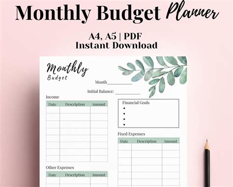 Budget Planner Monthly Budget Printable Budget Template | Etsy | Budget planner printable ...