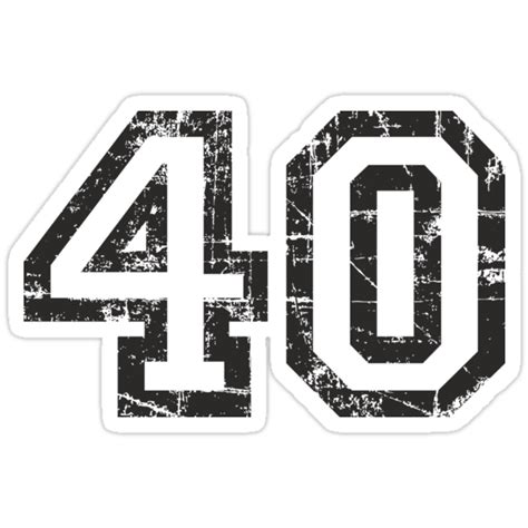 Number 40 Vintage 40th Birthday Anniversary Stickers By Theshirtshops