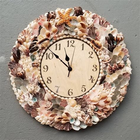 Seashell Wall Clock Mermaid Clock Sea Shell Wall Art Etsy