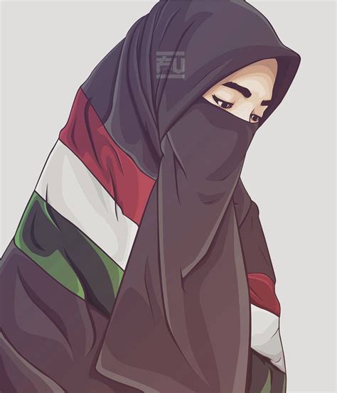Vector Hijab Niqab Ahmadfu22 Gadis Seni Gambar Menggambar Gadis