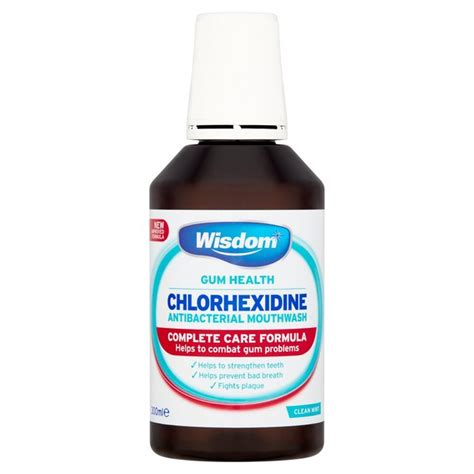 Wisdom Chlorhexidine Clean Mint Antibacterial Mouthwash 300ml British