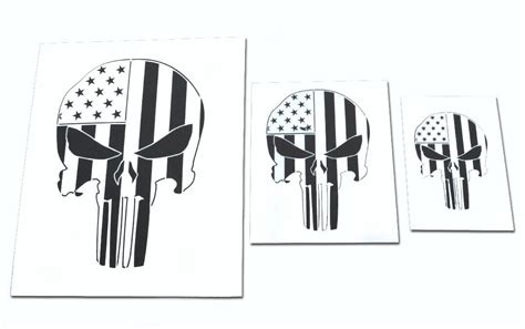 3 Pack American Flag Punisher Skull Airbrush Painting Truck Camo